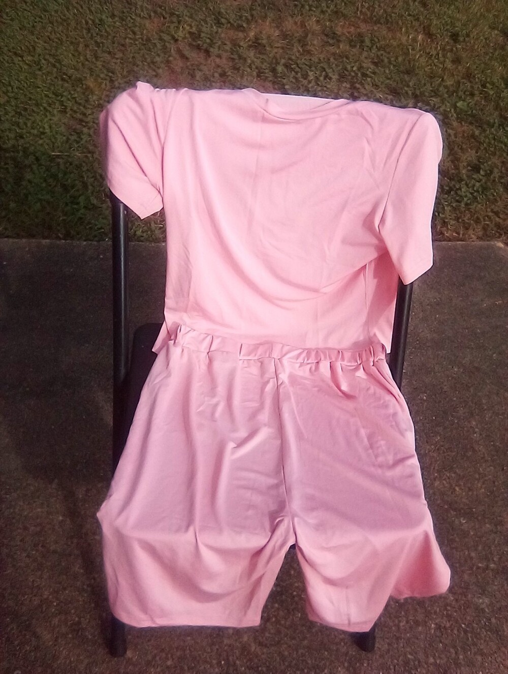 Soft Pink Women's Lounge Set - Short Sleeve Top & Shorts